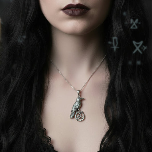 Celtic Guardian Raven Necklace