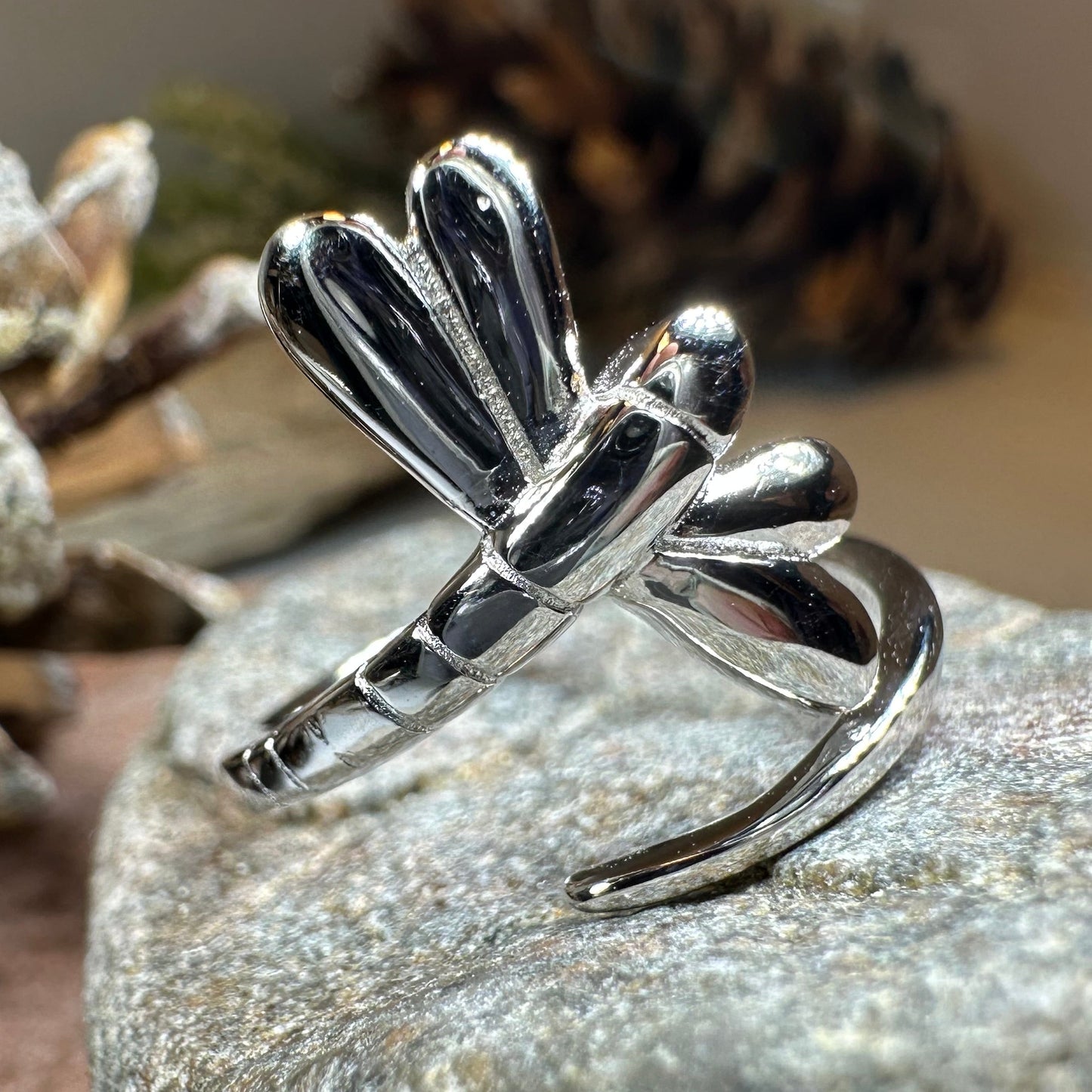 Dragonfly Wrap Ring in Sterling Silver — view 10