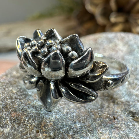 Load image into Gallery viewer, First Bloom Lotus Ring in Sterling Silver