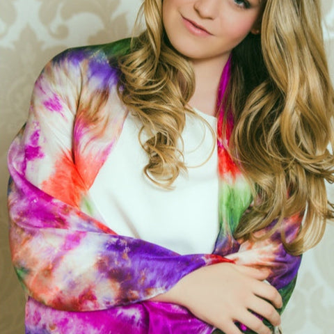 Load image into Gallery viewer, Hand Painted Salt Water Silk Scarf
