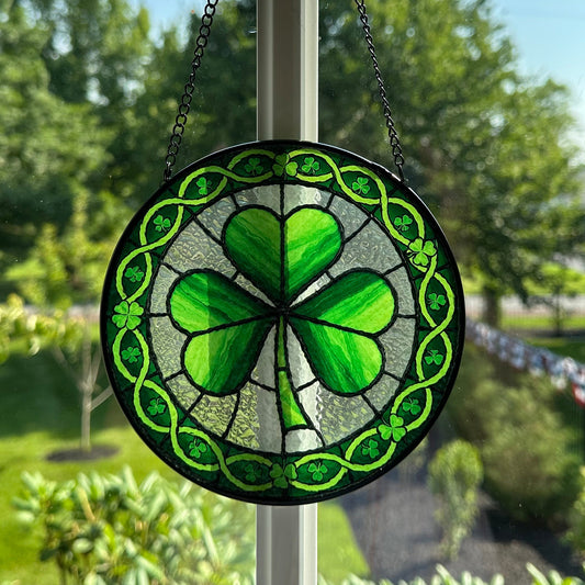 Ireland Forever Shamrock Stained Glass Gift