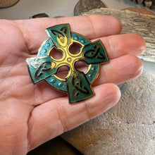 Load image into Gallery viewer, Enamel Celtic Cross Brooch