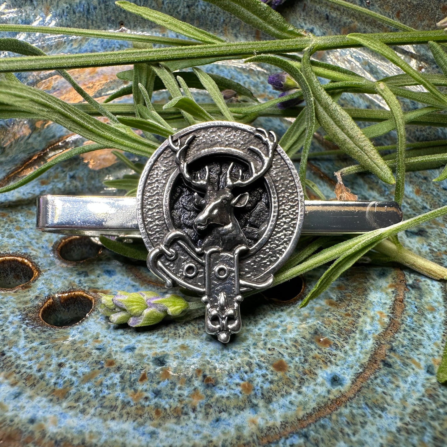 Highland Stag Pewter Tie Bar for Men - Handmade in Scotland