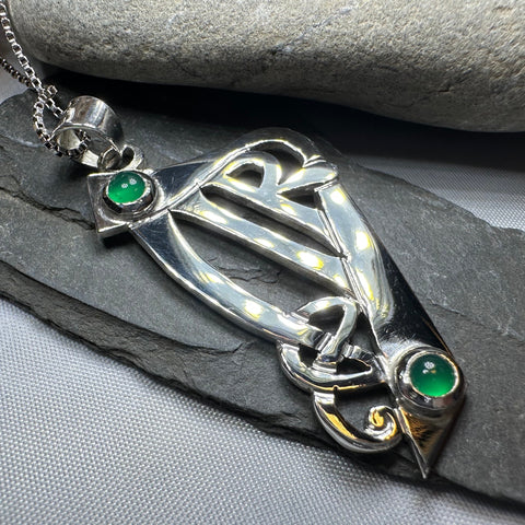 Load image into Gallery viewer, Artisan Large Irish Harp Necklace - Made in Ireland