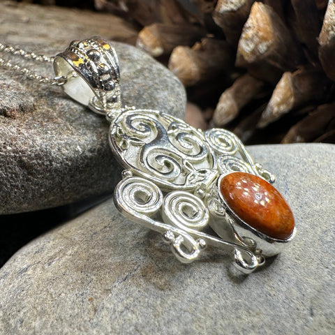 Load image into Gallery viewer, Lyria Celtic Triple Spiral Necklace in Sterling Silver