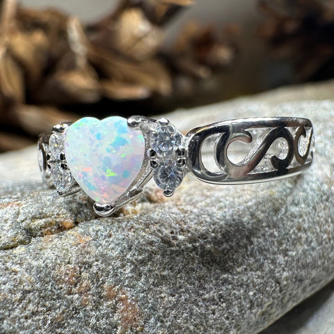 Load image into Gallery viewer, Sweetheart Opal Ring in Sterling Silver