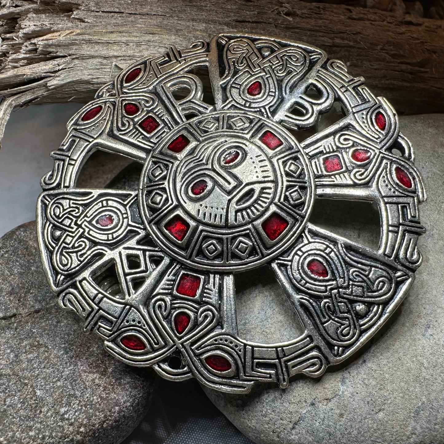 Large Frankish Limons Medieval Brooch - Sterling Silver Historical Reproduction Pin — view 9