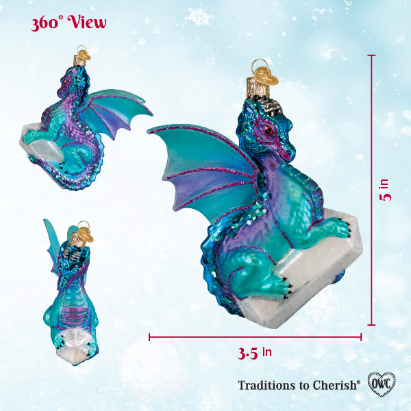 Celestial Dragon Ornament - Handblown Glass