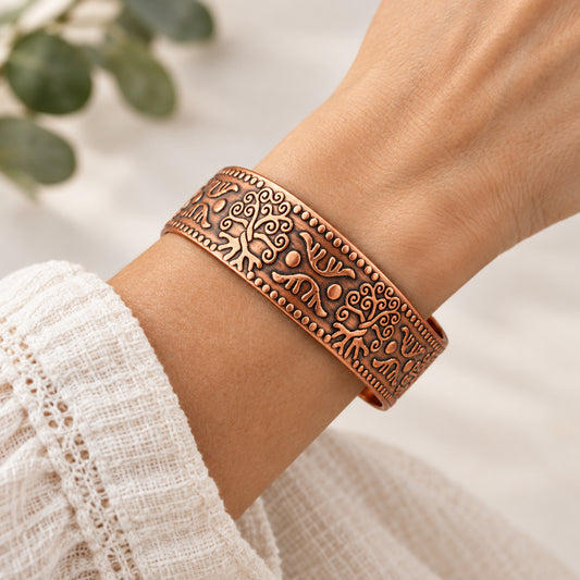 Tribal Tree of Life Copper Cuff Bracelet
