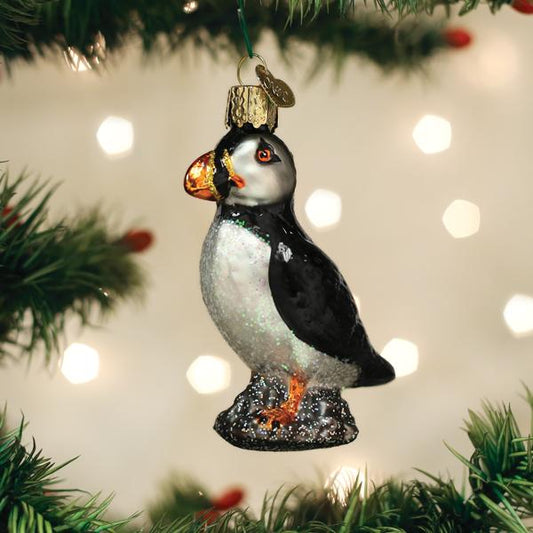 Old World Style Puffin Ornament