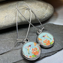 Load image into Gallery viewer, Busy Hummingbird Art Earrings