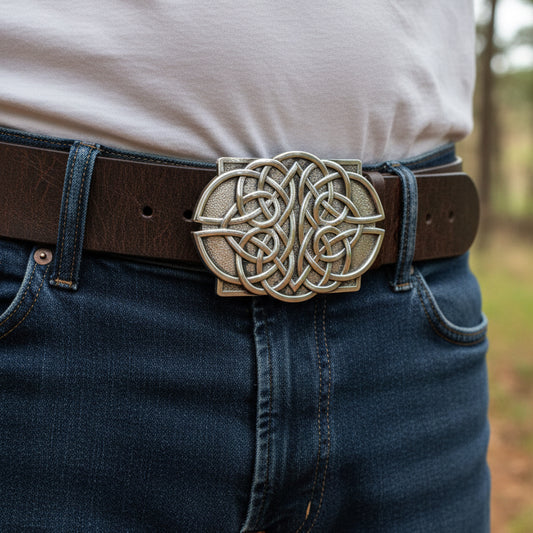 Large Celtic Kilt Belt Buckle - Handmade in Scotland