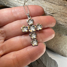 Load image into Gallery viewer, Plumeria Blossom Cross Necklace