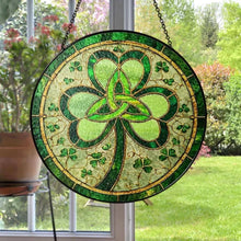 Load image into Gallery viewer, Trinity Knot Shamrock Stained Glass Gift