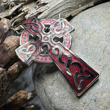 Load image into Gallery viewer, Enamel Celtic Cross Brooch