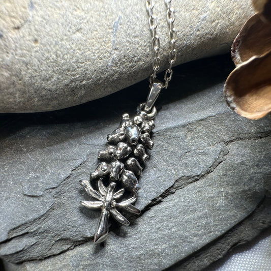 Highland Scottish Heather Necklace in Sterling Silver