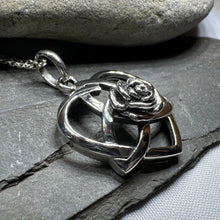 Load image into Gallery viewer, Celtic Rose Heart Necklace