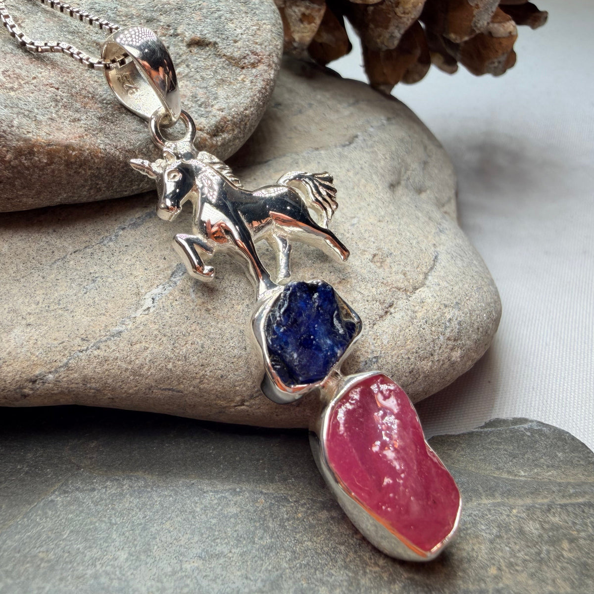 Skyprancer Unicorn Necklace in Sterling Silver