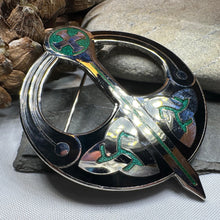 Load image into Gallery viewer, Enamel Celtic Trinity Knot Tara Brooch