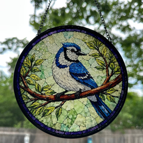 Load image into Gallery viewer, Summer Blue Jay Suncatcher