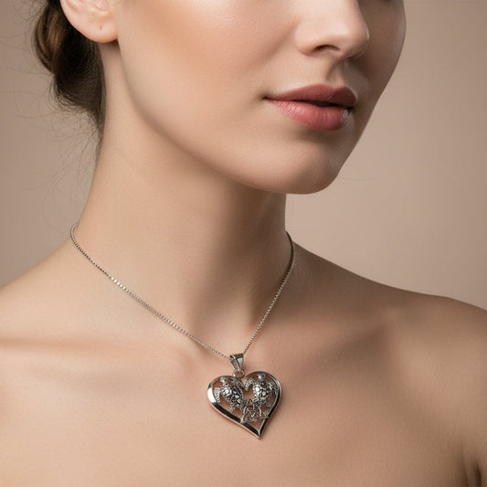 Celtic Turtle Lovers Necklace in Sterling Silver