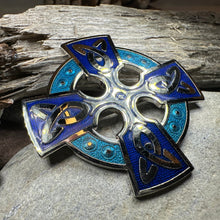 Load image into Gallery viewer, Enamel Celtic Cross Brooch