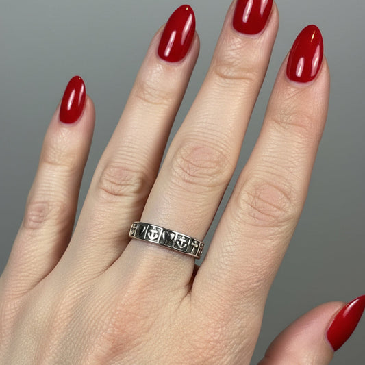 Faith, Hope & Love Cross Ring