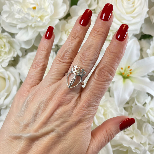 Lady Arieen Scottish Luckenbooth Ring in Sterling Silver — view 7