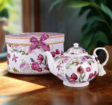 Load image into Gallery viewer, Tulips Fine China Teapot
