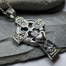 Load image into Gallery viewer, Galway Claddagh Cross Necklace