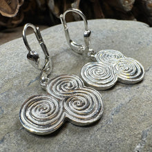 Load image into Gallery viewer, Artisan Newgrange Triple Spiral Earrings