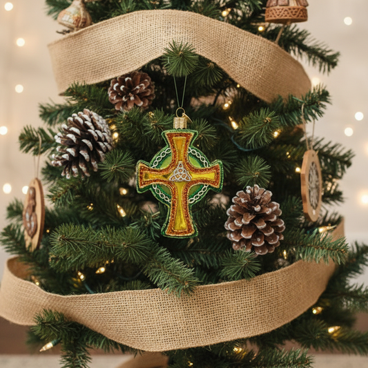 Celtic Trinity Cross Ornament - Handmade