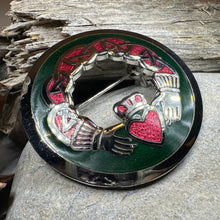Load image into Gallery viewer, Enamel Irish Claddagh Brooch