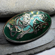 Load image into Gallery viewer, Enamel Celtic Dragon Brooch