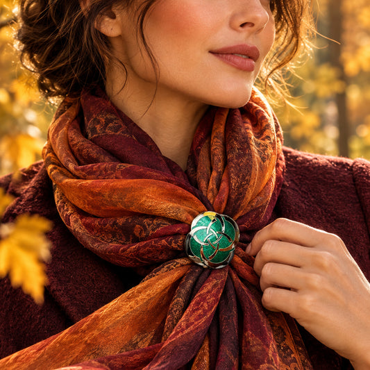 Enamel Celtic Dara Knot Scarf Ring