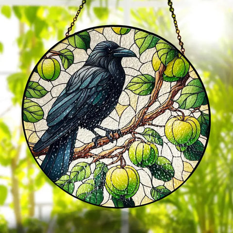 Load image into Gallery viewer, Green Raven Suncatcher
