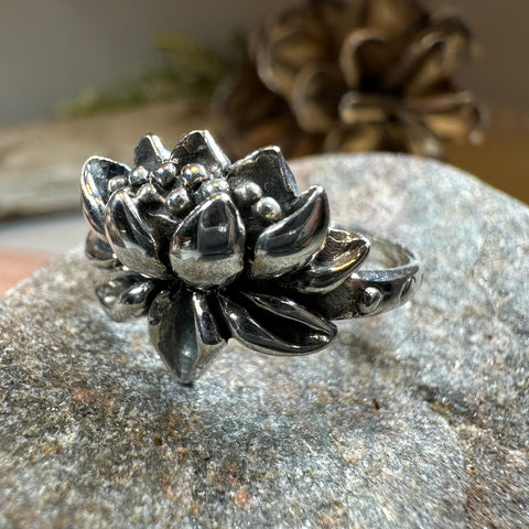 Load image into Gallery viewer, First Bloom Lotus Ring in Sterling Silver