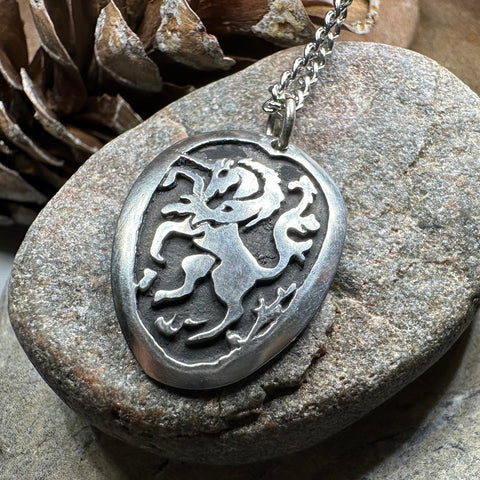 Load image into Gallery viewer, Unicorn of Scotland Pewter Necklace