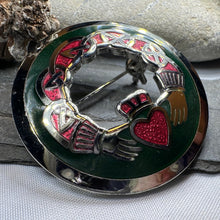 Load image into Gallery viewer, Enamel Irish Claddagh Brooch