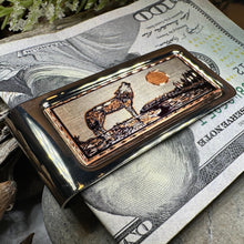Load image into Gallery viewer, Howling Wolf Copper Money Clip