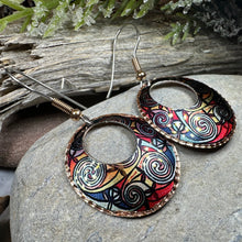 Load image into Gallery viewer, Firedancer Celtic Spiral Copper Earrings