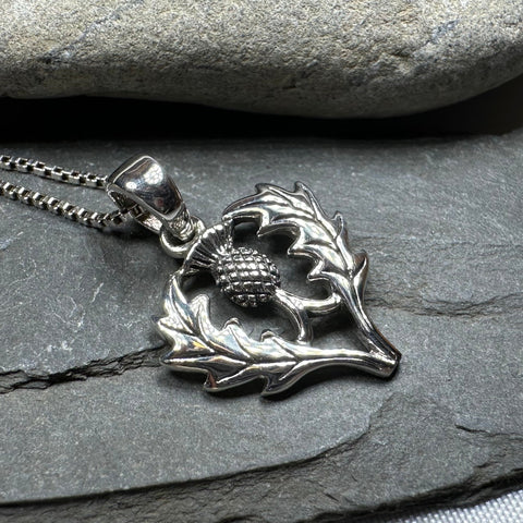 Load image into Gallery viewer, Aberdeen Scottish Thistle Necklace in Sterling Silver