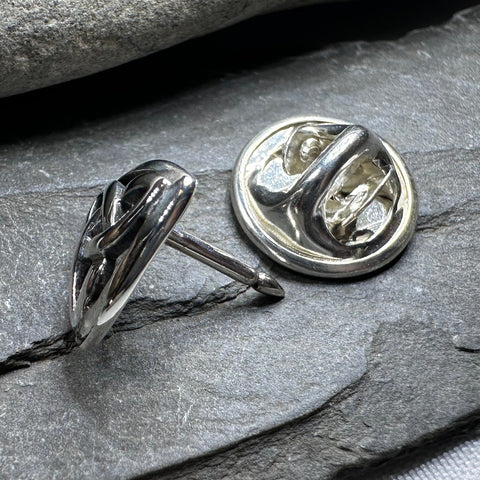 Load image into Gallery viewer, Celtic Trinity Knot Lapel Pin in Sterling Silver