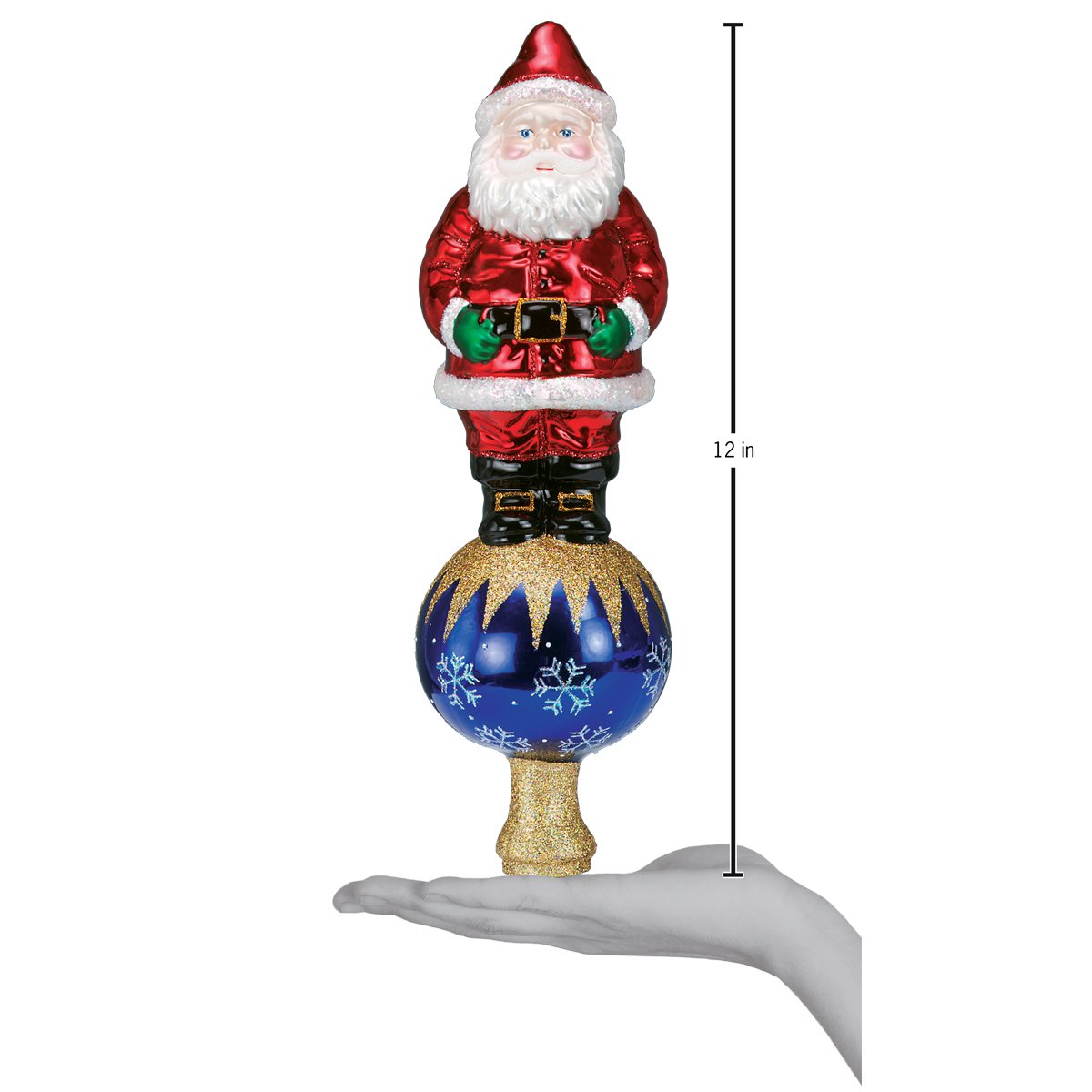 Old World Santa Tree Topper - Handblown Glass