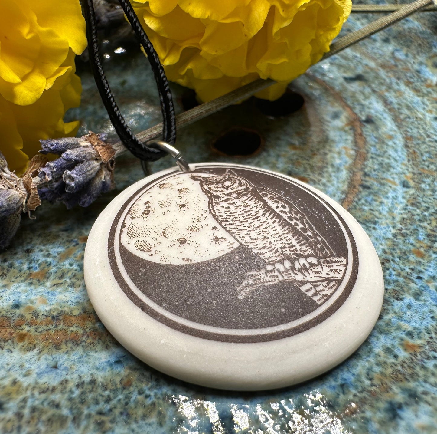 Artisan Great Horned Owl Necklace - Handmade in the U.S.A.