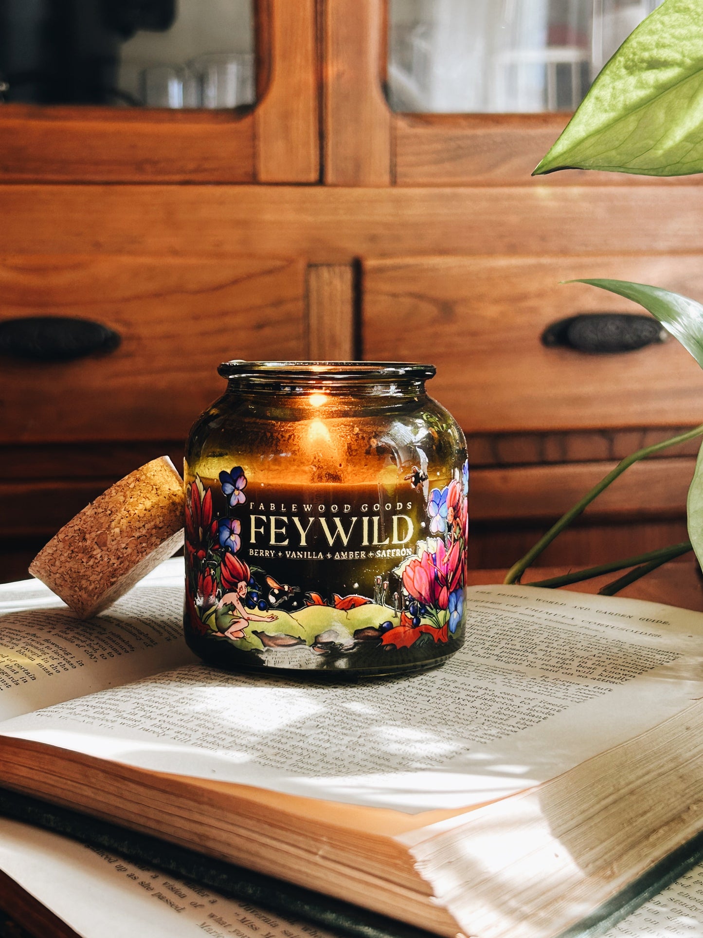 Feywild 8oz Apothecary Soy Candle with Wood Wick