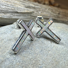 Load image into Gallery viewer, Serene Soul Opal Cross Earrings