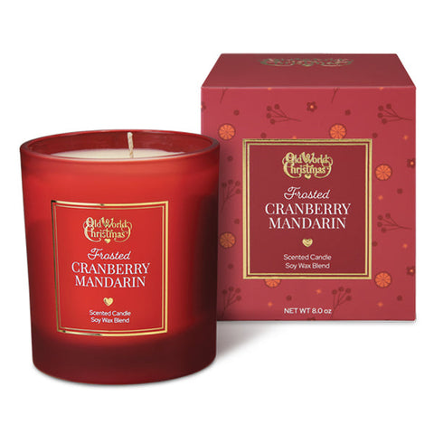 Load image into Gallery viewer, Frosted Cranberry Mandarin Soy Wax Candle