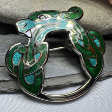 Load image into Gallery viewer, Enamel Celtic Dragon Brooch