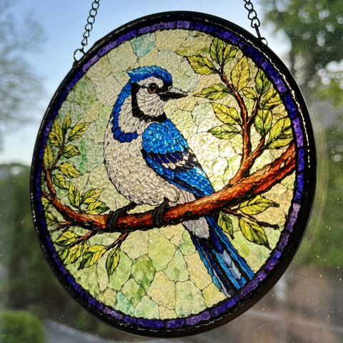 Load image into Gallery viewer, Summer Blue Jay Suncatcher